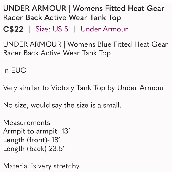 UNDER ARMOUR | Womens Fitted Heat Gear Racer Back Active Wear Tank Top - Picture 5 of 5